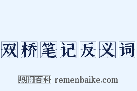 双桥笔记反义词是什么意思的图片